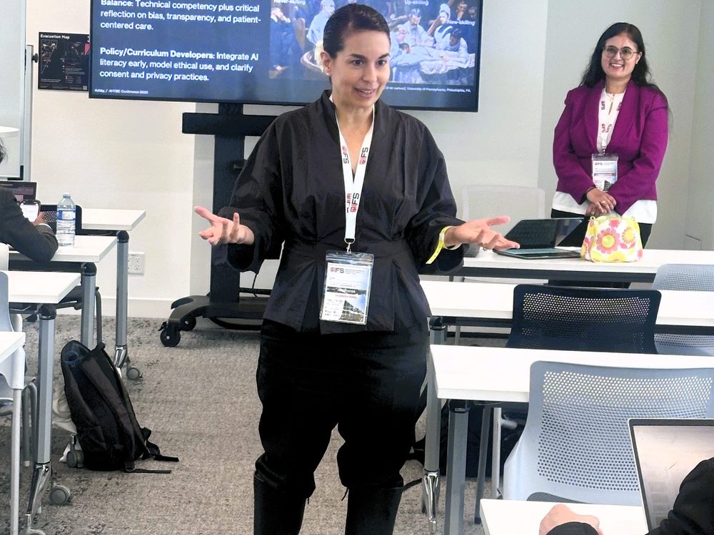 Researcher presenting at a healthcare technology conference in Vancouver, Canada